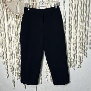 Fairy Wang NWOT Black Cropped Light Barrel Leg Trouser Size 36